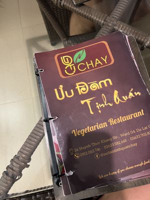 Menu  at Ưu Đàm Tịnh Quán in Da Lat