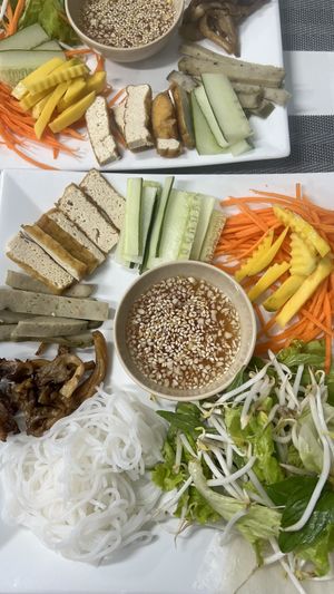 Fresh spring rolls (make your own)  at An Nhi Chay in Hue