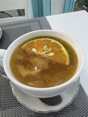 Ginger tea  at An Nhi Chay in Hue