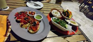 Brusheta and mezze at Egyptian Nights in Cairo