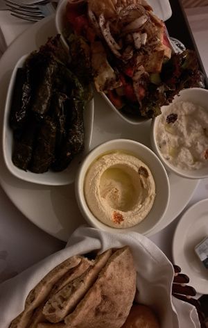 Salad and mezza at Egyptian Nights in Cairo