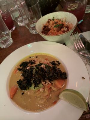 Vegan curry and ricee  at Jungle Palace Restaurant - Ephemera in Paris