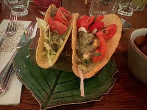 Vegan taco starter  at Jungle Palace Restaurant - Ephemera in Paris