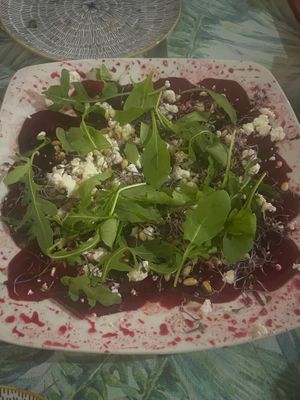 Carpacio betterave et chevre at Jungle Bistro in Ibiza