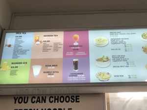 Menu board  at Aobaba in Dublin