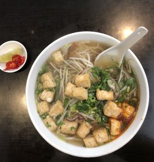 Spicy Soup with Vegetarian Meat and Tofu at Aobaba in Dublin