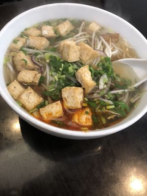 Spicy Soup with Vegetarian Meat and Tofu at Aobaba in Dublin