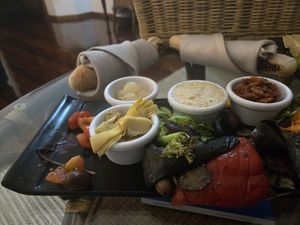 Vegan charcuterie board at Osprey's Restaurant in Oak Beach