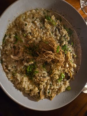 Mushroom risotto at Osprey's Restaurant in Oak Beach