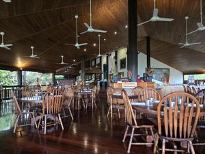 Dining area at Osprey's Restaurant in Oak Beach