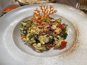 Scrambled tofu with vegetables  at Tim's Sa Pa Kitchen in Lao Cai