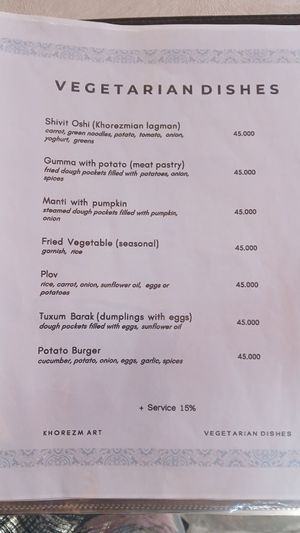  at Khorzem Art Restaurant in Khiva