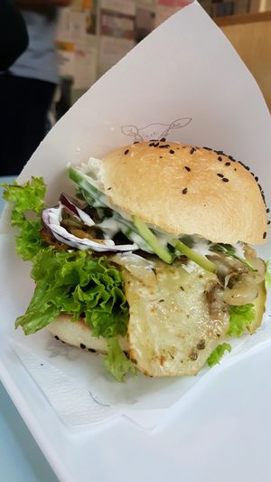 roasted vegetable burger.. Delicious!!!!! at Krowarzywa - Hoza in Warsaw