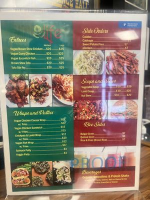 Menu  at More Life - Maybe closed in Philadelphia