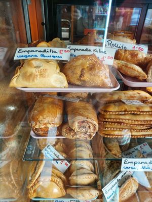Vegan empanadas at El Horno de la Avenida in Tenerife