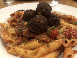 Pomodoro with “meatballs"  at Legacy Pointe Eatery in Springfield