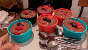 Chocolate dessert with a vegan tofu/avocado base at Roots Latin Grill in Springfield