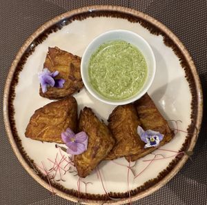 Onion bhaji.  at Veganapati in Lisbon