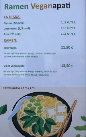 Menu (1/3).  at Veganapati in Lisbon