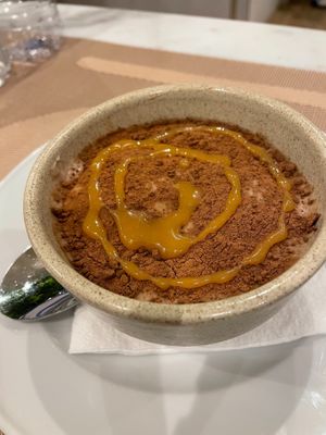 Banana tiramisu at Veganapati in Lisbon