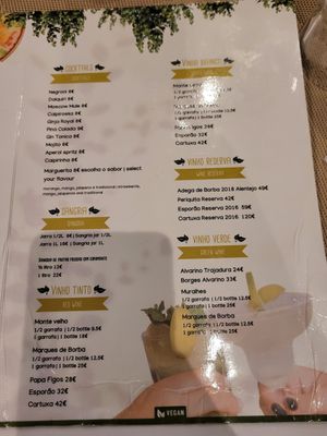 Menü at Veganapati in Lisbon