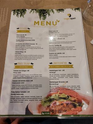 Menü at Veganapati in Lisbon