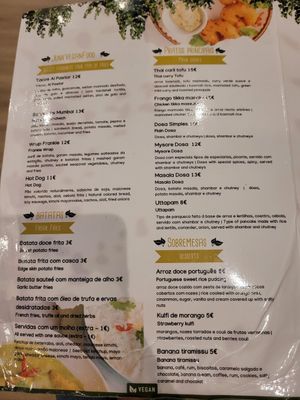 Menü at Veganapati in Lisbon