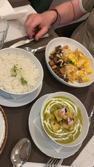 Green curry and the poke bowl   at Veganapati in Lisbon