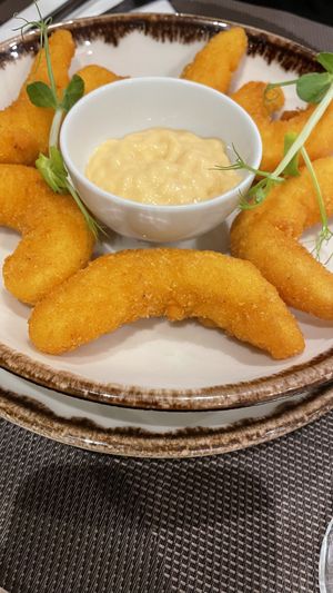 “Gambas” délicieuses   at Veganapati in Lisbon