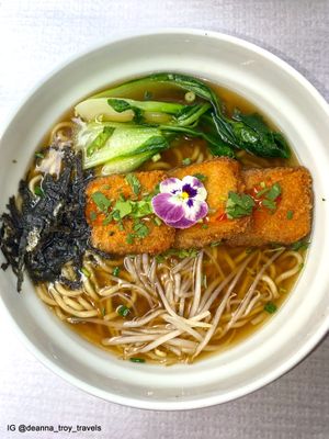 Their vegan ramen is amazing! And beautiful! at Veganapati in Lisbon