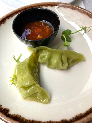 We loved their vegan dumpling appetizers! at Veganapati in Lisbon