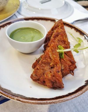 Cebola Bajhi (nice) at Veganapati in Lisbon