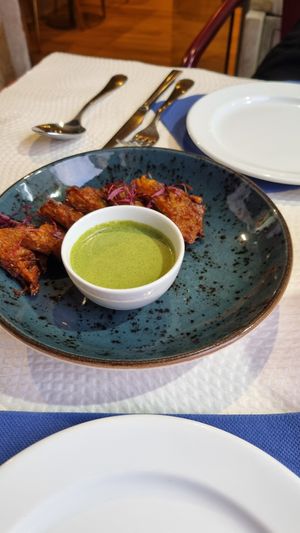 Fried onion at Veganapati in Lisbon