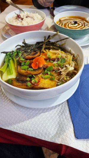 Tasty Ramen soup at Veganapati in Lisbon
