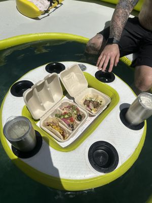 Tacos (2 in the middle are the vegan)  at Lime Out VI in St John