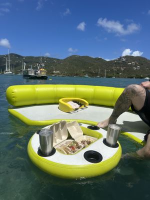 Tacos (2 in the middle are the vegan)  at Lime Out VI in St John