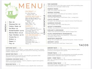 Menu  at Lime Out VI in St John