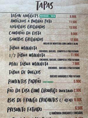 Speisekarte  at Paredão 476 in Moledo