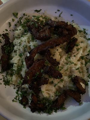 Carbonara with soy curl bacon  at St. Elsewhere in Ottawa