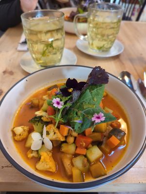 Curry with rice (rice not in the picture) at New Garden in Cusco