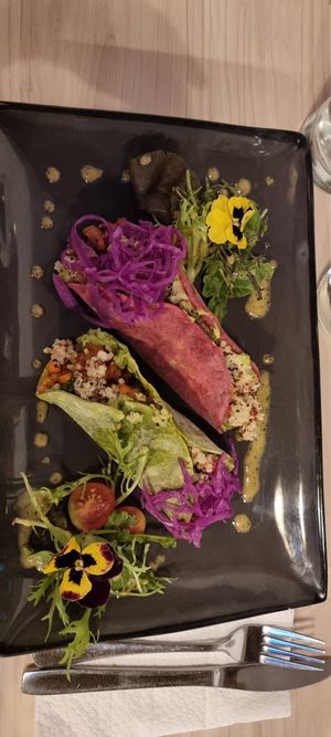 Vegan tacos at New Garden in Cusco