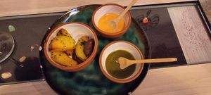 Free potatoes at New Garden in Cusco