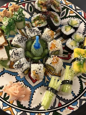 Fire plate Vegan (28 sushi)  at Sekai Sushi Bar in Lisbon