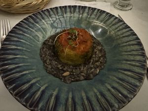 Zuchinni gratin stuffed with vegetables over sweet Andean cereals and smoked peppers.  at Inkaterra Machu Picchu Pueblo Hotel in Aguas Calientes