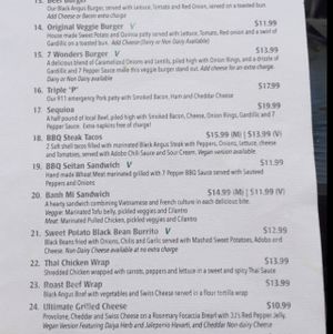 Menu Sandwiches and wraps  at Ancient Cedars Cafe in Tobermory