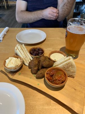 Middle eastern tasting plate  at Ancient Cedars Cafe in Tobermory