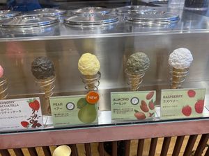 Almond and pear vegan options  at Venchi in Nagoya