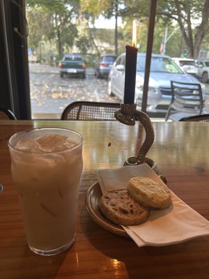 Horchata and cookies   at Immortal Cafe & Supply in Sacramento