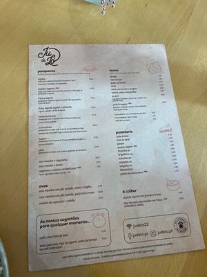 Menu  at Ju De Ló in Matosinhos