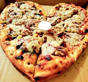 Heart shape spicy Thai, soo good 😋 at Vegan Pizza in Garden Grove